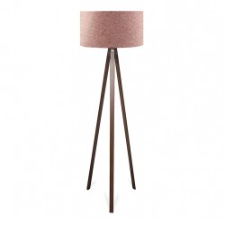 Φωτιστικό δαπέδου Rosling  Mdf/ύφασμα Pvc χρώμα καρυδί - dusty rose 38x38x140εκ. - 0241992