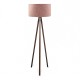 Φωτιστικό δαπέδου Rosling  Mdf/ύφασμα Pvc χρώμα καρυδί - dusty rose 38x38x140εκ. - 0241992