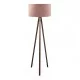 Φωτιστικό δαπέδου Rosling  Mdf/ύφασμα Pvc χρώμα καρυδί - dusty rose 38x38x140εκ.