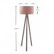 Φωτιστικό δαπέδου Rosling  Mdf/ύφασμα Pvc χρώμα καρυδί - dusty rose 38x38x140εκ.