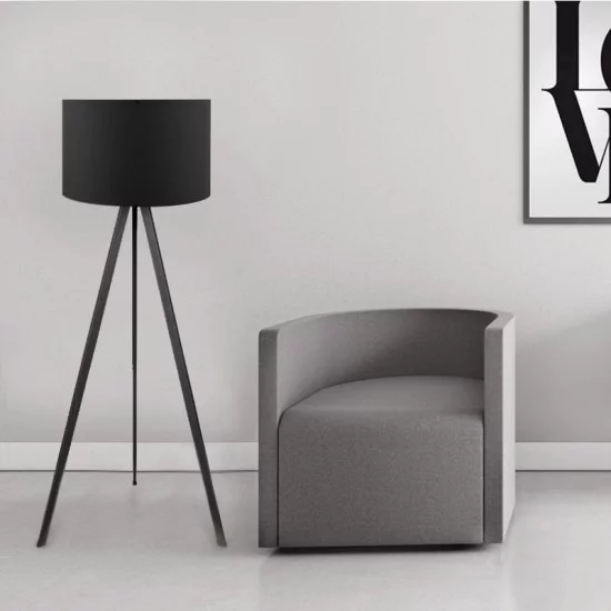 Φωτιστικό δαπέδου Rosling Mdf/ύφασμα Pvc χρώμα μαύρο 38x21x140εκ. Φωτιστικό δαπέδου Rosling Mdf/ύφασμα Pvc χρώμα μαύρο 38x21x140εκ.