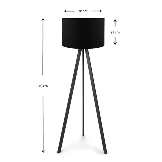 Φωτιστικό δαπέδου Rosling Mdf/ύφασμα Pvc χρώμα μαύρο 38x21x140εκ. Φωτιστικό δαπέδου Rosling Mdf/ύφασμα Pvc χρώμα μαύρο 38x21x140εκ.