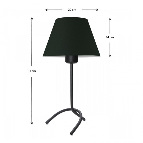 Φωτιστικό επιτραπέζιο Dario Megapap E27 υφασμάτινο - μεταλλικό χρώμα μαύρο Φ22x33εκ. - 0226738