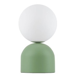 Φωτιστικό επιτραπέζιο Albus  E14 μεταλλικό - γυάλινο χρώμα πράσινο - λευκό Ø13x28εκ.