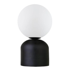 Φωτιστικό επιτραπέζιο Albus  E14 μεταλλικό - γυάλινο χρώμα μαύρο - λευκό Ø13x28εκ.