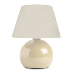 Φωτιστικό επιτραπέζιο Alaska  E27 μεταλλικό - ύφασμα Pvc χρώμα κρεμ Ø22x30εκ.