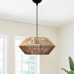 Φωτιστικό οροφής Castel  E27 από σχοινί μονόφωτο χρώμα φυσικό Ø32x70εκ. Φωτιστικό οροφής Castel  E27 από σχοινί μονόφωτο χρώμα φυσικό Ø32x70εκ.