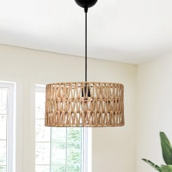 Φωτιστικό οροφής Sarkiz  E27 από σχοινί μονόφωτο χρώμα φυσικό Ø30x70εκ. Φωτιστικό οροφής Sarkiz  E27 από σχοινί μονόφωτο χρώμα φυσικό Ø30x70εκ.