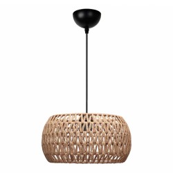 Φωτιστικό οροφής Miranda  E27 από σχοινί μονόφωτο χρώμα φυσικό Ø30x70εκ. Φωτιστικό οροφής Miranda  E27 από σχοινί μονόφωτο χρώμα φυσικό Ø30x70εκ.