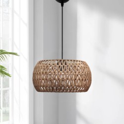 Φωτιστικό οροφής Miranda  E27 από σχοινί μονόφωτο χρώμα φυσικό Ø30x70εκ. Φωτιστικό οροφής Miranda  E27 από σχοινί μονόφωτο χρώμα φυσικό Ø30x70εκ.
