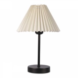 Φωτιστικό επιτραπέζιο Floi  E27 μεταλλικό - ύφασμα Pvc χρώμα κρεμ Ø22x36εκ.