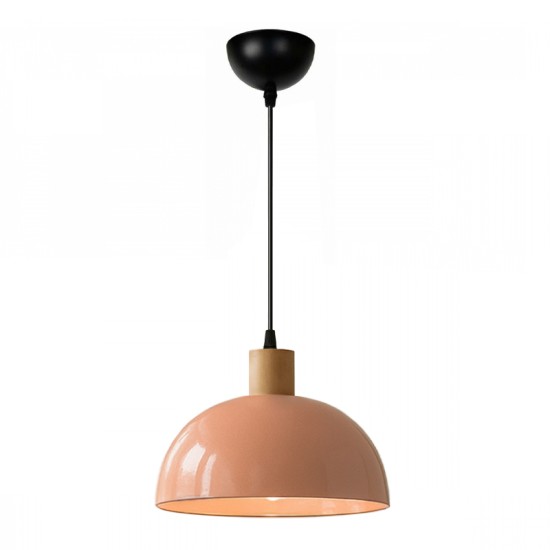 Φωτιστικό οροφής Talis  E27 μεταλλικό μονόφωτο χρώμα salmon Ø25x100εκ.