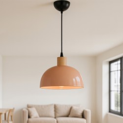 Φωτιστικό οροφής Talis  E27 μεταλλικό μονόφωτο χρώμα salmon Ø25x100εκ.