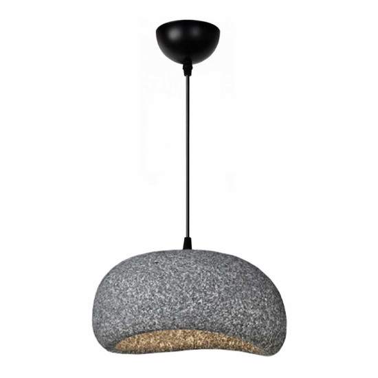 Φωτιστικό οροφής Riven  E27 polyester μονόφωτο χρώμα γκρι Ø35x80εκ.