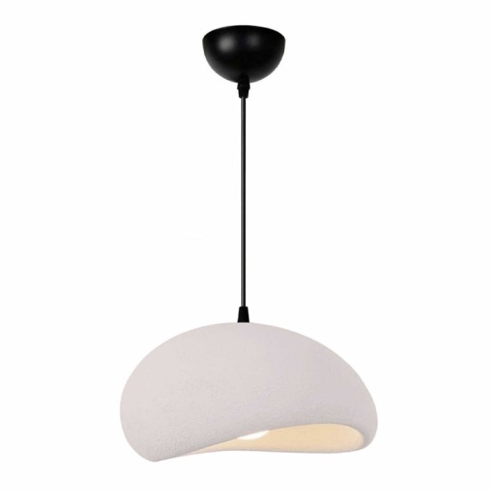 Φωτιστικό οροφής Riven  E27 polyester μονόφωτο χρώμα κρεμ Ø35x80εκ.