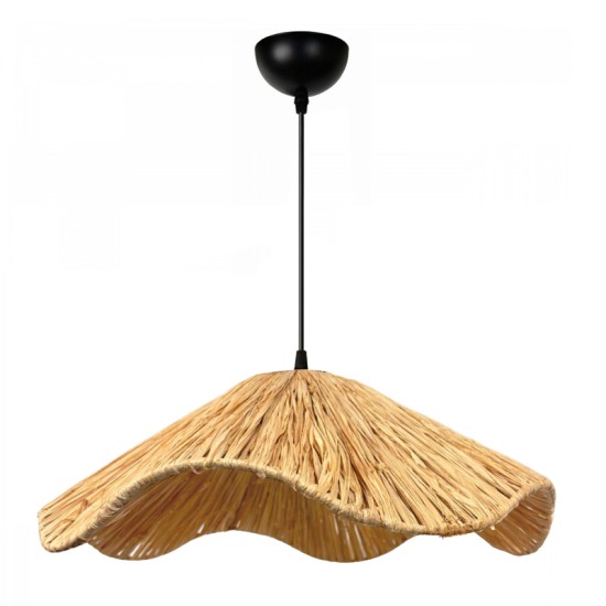 Φωτιστικό οροφής Miro  E27 wicker μονόφωτο χρώμα φυσικό Ø50x100εκ.