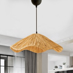 Φωτιστικό οροφής Miro  E27 wicker μονόφωτο χρώμα φυσικό Ø50x100εκ.