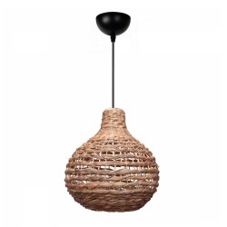 Φωτιστικό οροφής Faya  E27 wicker μονόφωτο χρώμα φυσικό Ø46x100εκ.