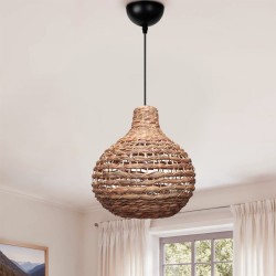Φωτιστικό οροφής Faya  E27 wicker μονόφωτο χρώμα φυσικό Ø46x100εκ.