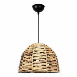 Φωτιστικό οροφής Kimi  E27 wicker μονόφωτο χρώμα φυσικό Ø30x80εκ.