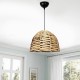 Φωτιστικό οροφής Kimi  E27 wicker μονόφωτο χρώμα φυσικό Ø30x80εκ.