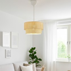 Φωτιστικό οροφής Sora  E27 ύφασμα PVC μονόφωτο χρώμα μπεζ Ø30x70εκ.