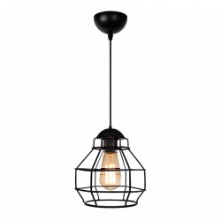 Φωτιστικό οροφής Rilo  E27 μεταλλικό μονόφωτο χρώμα μαύρο Ø16x100εκ.