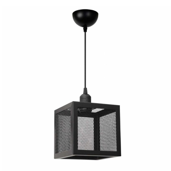 Φωτιστικό οροφής Kivo  E27 μεταλλικό μονόφωτο χρώμα μαύρο 16x16x120εκ.