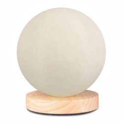 Φωτιστικό επιτραπέζιο Lumo  E14 ξύλινο - Pvc χρώμα φυσικό - κρεμ Ø12x17εκ.