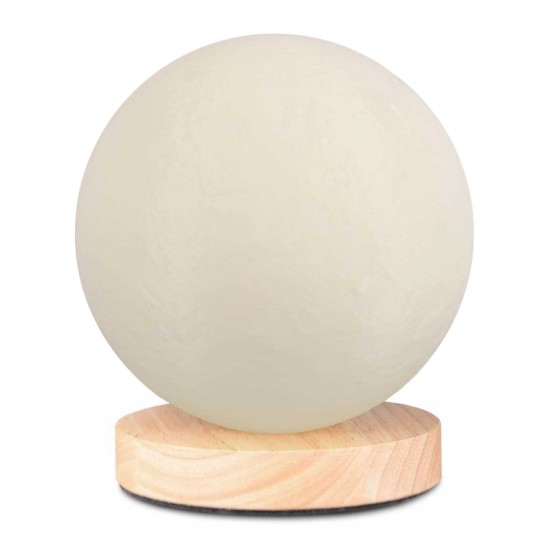 Φωτιστικό επιτραπέζιο Lumo  E14 ξύλινο - Pvc χρώμα φυσικό - κρεμ Ø12x17εκ.