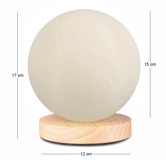 Φωτιστικό επιτραπέζιο Lumo  E14 ξύλινο - Pvc χρώμα φυσικό - κρεμ Ø12x17εκ.