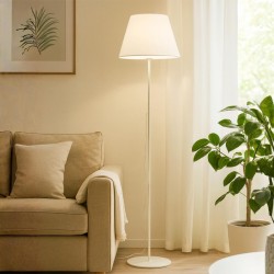 Φωτιστικό δαπέδου Vilo  E27 μεταλλικό - ύφασμα Pvc χρώμα λευκό Ø35x152εκ.