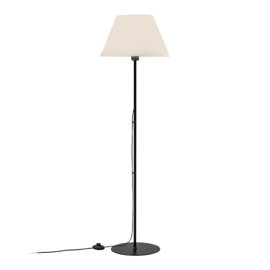 Φωτιστικό δαπέδου Vilo  E27 μεταλλικό - ύφασμα Pvc χρώμα μαύρο - λευκό Ø35x152εκ.