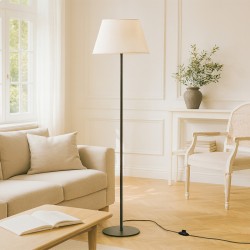 Φωτιστικό δαπέδου Vilo  E27 μεταλλικό - ύφασμα Pvc χρώμα μαύρο - λευκό Ø35x152εκ.