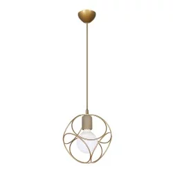 Φωτιστικό οροφής Lusita  E27 μεταλλικό μονόφωτο χρώμα χρυσό 20x20x70εκ.