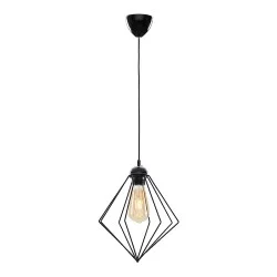 Φωτιστικό οροφής Nura  E27 μεταλλικό μονόφωτο χρώμα μαύρο 24x24x72εκ.