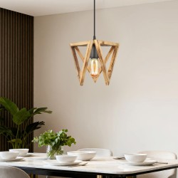 Φωτιστικό οροφής Nexo  E27 ξύλινο μονόφωτο χρώμα φυσικό 24x21x70εκ.