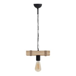 Φωτιστικό οροφής Vero  E27 ξύλινο μονόφωτο χρώμα φυσικό 25x8x65εκ.