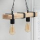 Φωτιστικό οροφής Vero  E27 ξύλινο δίφωτο χρώμα φυσικό - μαύρο 40x8x65εκ.