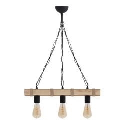 Φωτιστικό οροφής Vero  E27 ξύλινο τρίφωτο χρώμα φυσικό 50x8x65εκ.