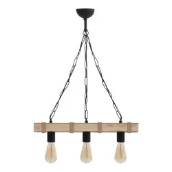 Φωτιστικό οροφής Vero  E27 ξύλινο τρίφωτο χρώμα φυσικό 50x8x65εκ.
