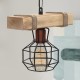 Φωτιστικό οροφής Lumenia  E27 ξύλινο - μεταλλικό μονόφωτο χρώμα φυσικό - μαύρο 25x14x80εκ.