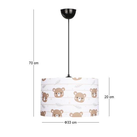 Φωτιστικό οροφής Tale  E27 ύφασμα PVC μονόφωτο πολύχρωμο Ø33x70εκ.