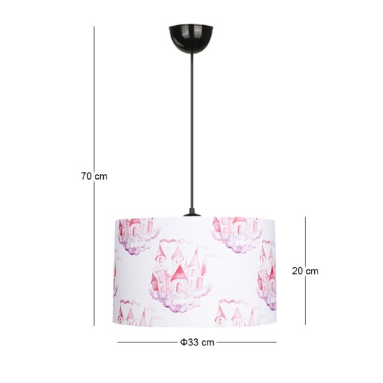 Φωτιστικό οροφής Tale  E27 ύφασμα PVC μονόφωτο πολύχρωμο Ø33x70εκ.