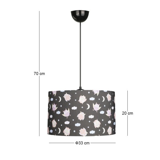 Φωτιστικό οροφής Tale  E27 ύφασμα PVC μονόφωτο πολύχρωμο Ø33x70εκ.