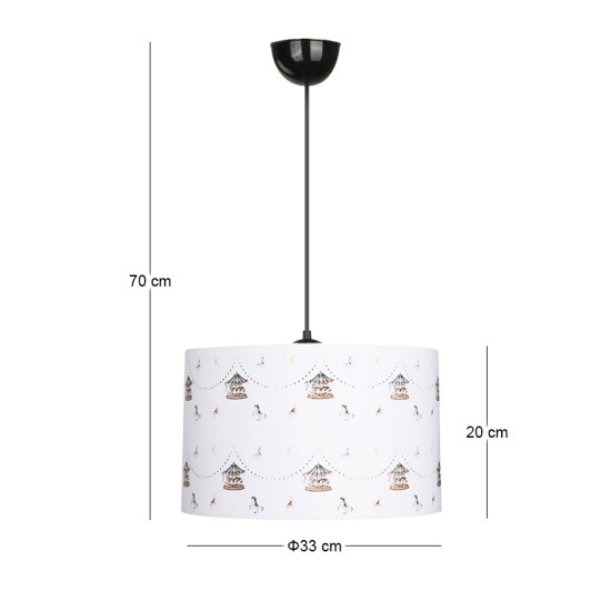 Φωτιστικό οροφής Tale  E27 ύφασμα PVC μονόφωτο πολύχρωμο Ø33x70εκ.