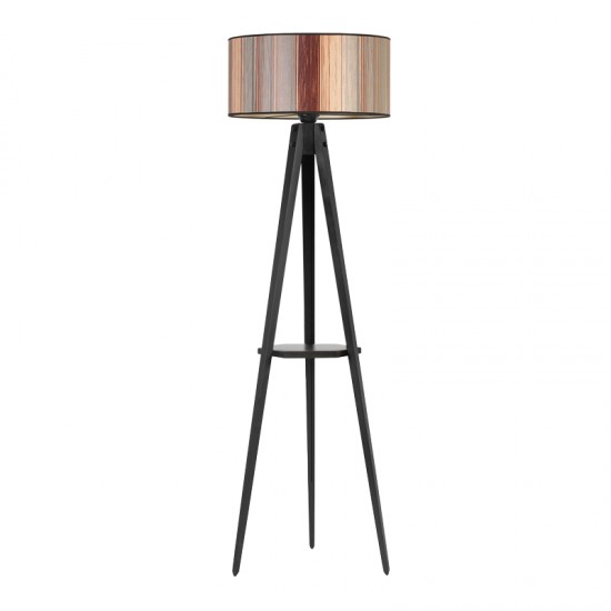 Φωτιστικό δαπέδου Parry Megapap ξύλο/ύφασμα χρώμα μαύρο - καφέ 45x45x155εκ. - 0234104