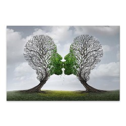 Πίνακας σε καμβά "Trees Growing With Love"  ψηφιακής εκτύπωσης 75x50x3εκ.