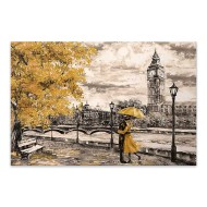 Πίνακας σε καμβά "Big Ben And Yellow Leaves"  ψηφιακής εκτύπωσης 75x50x3εκ.