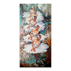 Πίνακας σε καμβά "White Swan Ballerinas"  ψηφιακής εκτύπωσης 50x100x3εκ.